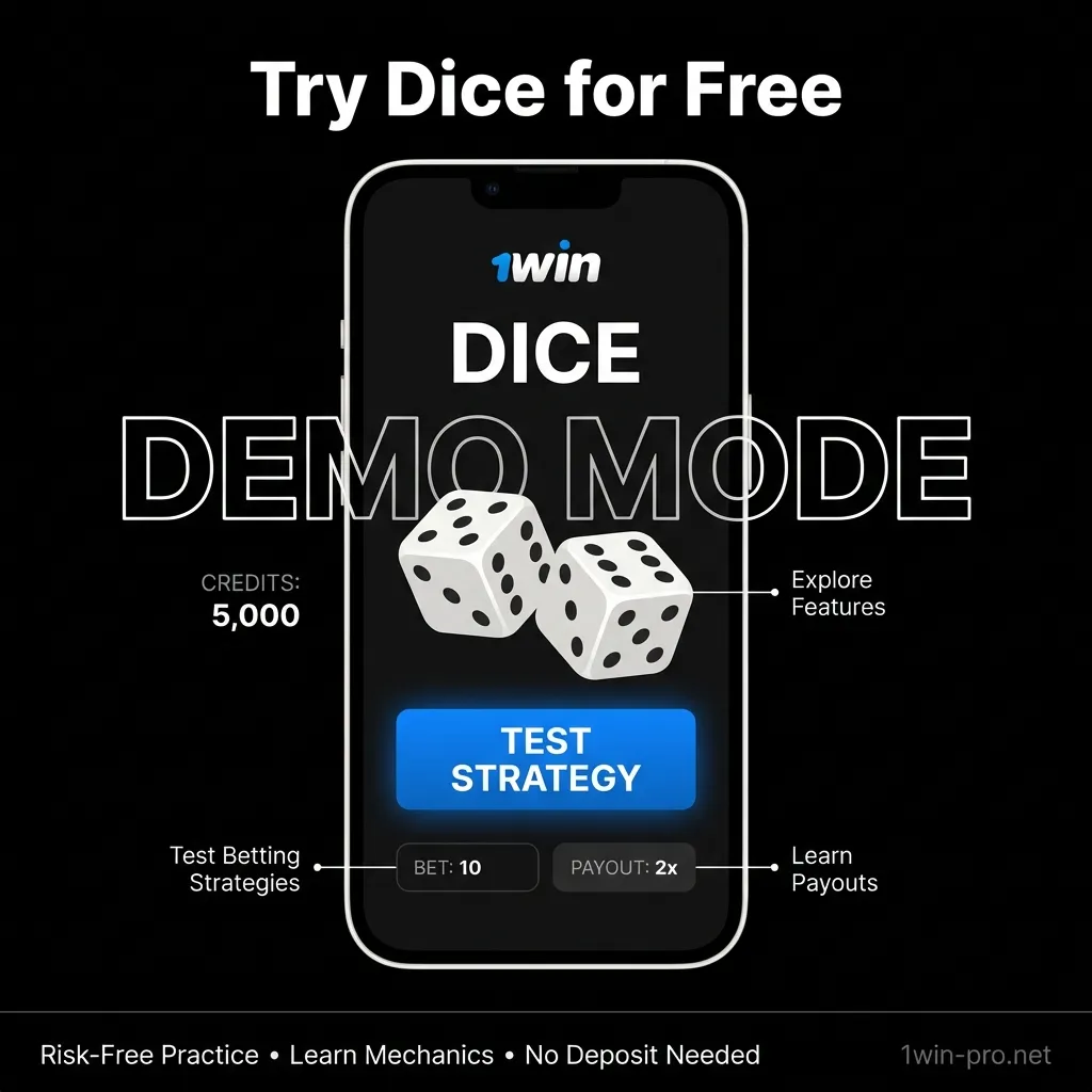 Try Dice demo mode to test strategies and learn game mechanics without deposit