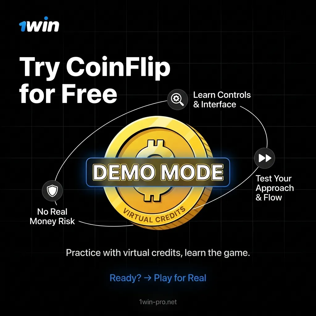 Try CoinFlip game for free in demo mode on 1win India before betting real money