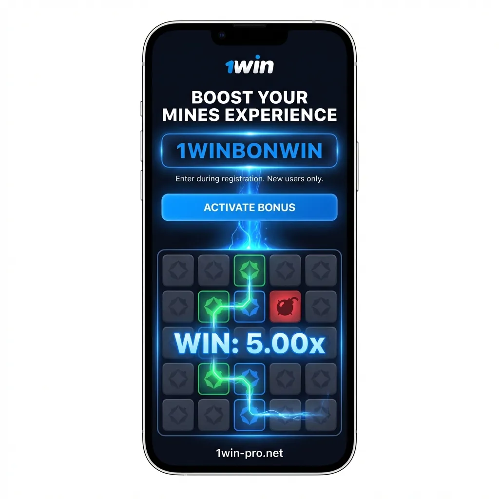 Use promo code 1WINBONWIN to boost your Mines game experience on 1win India