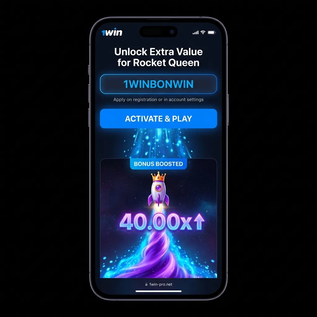 Activate promo code 1WINBONWIN for extra value on Rocket Queen at 1win India