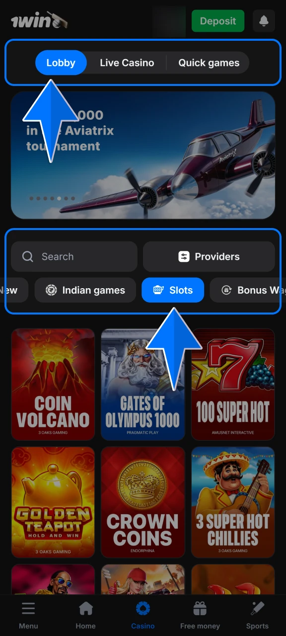 Navigate to the dedicated slots section on 1win to browse thousands of world-class titles and themes.