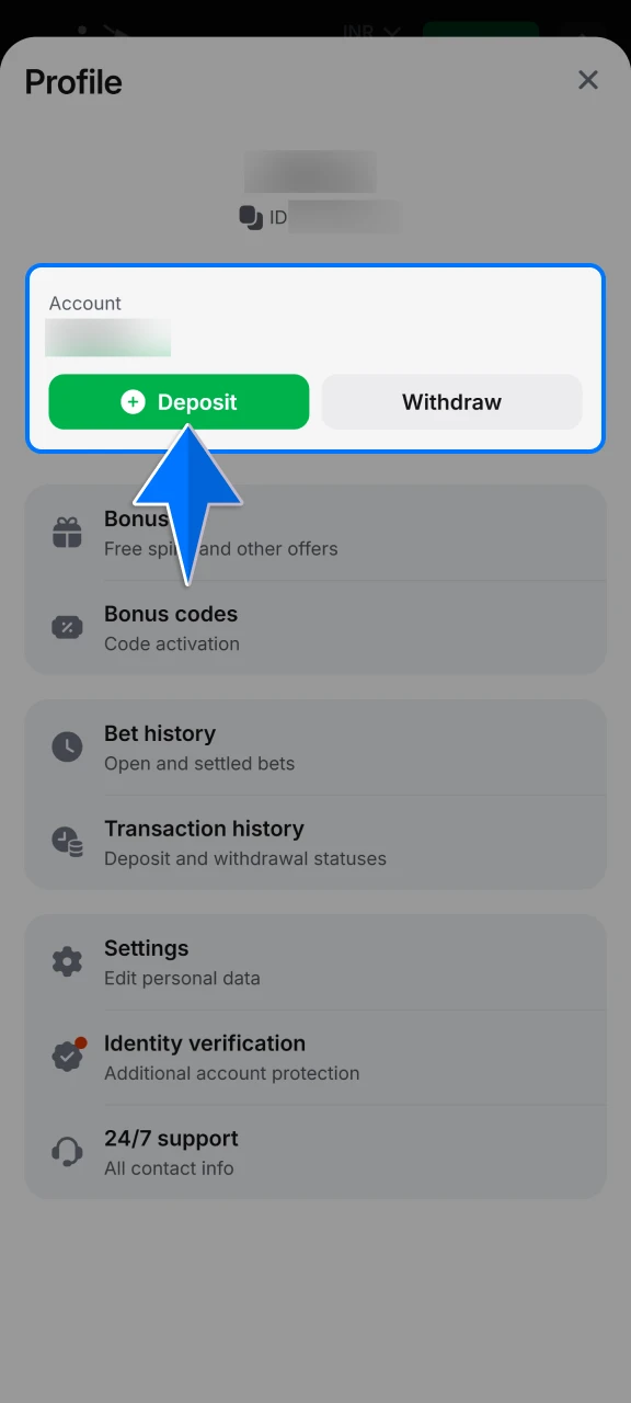 Add funds to your 1win account using UPI, Paytm, or crypto to ensure you are ready to place your first bet on Joe.