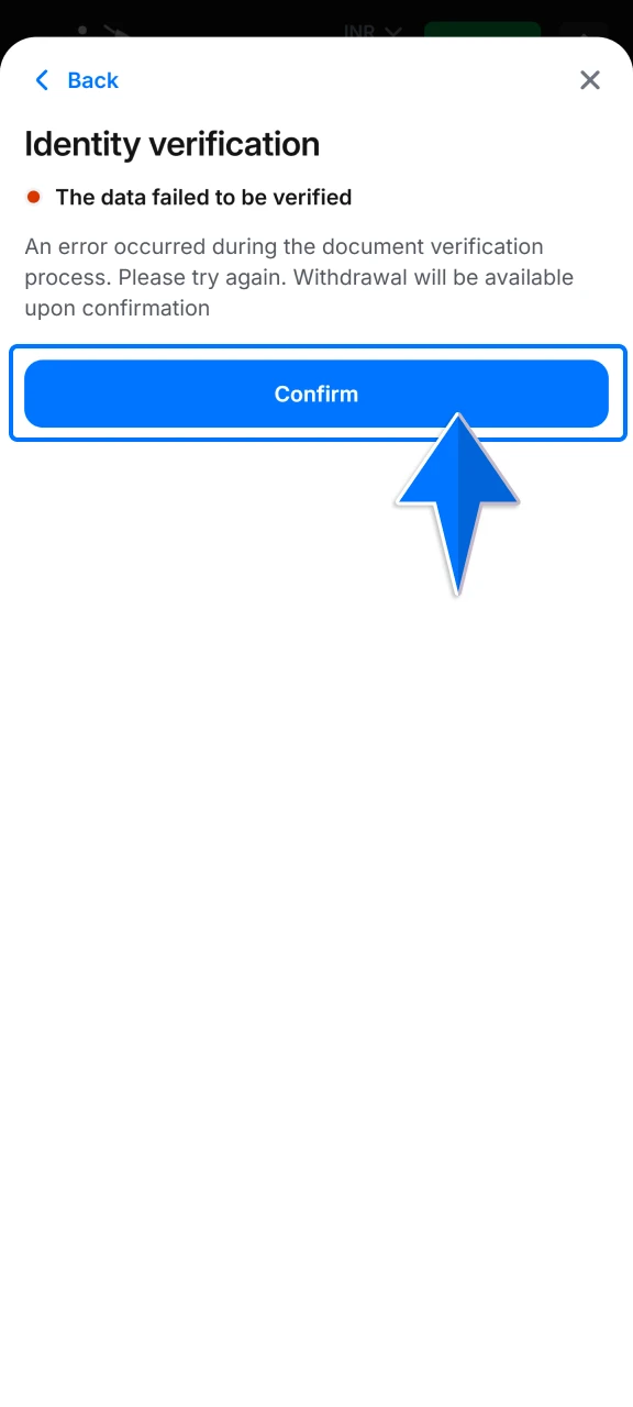 Provide clear color photos of your PAN or Aadhaar card and your proof of address to confirm your 1win identity.