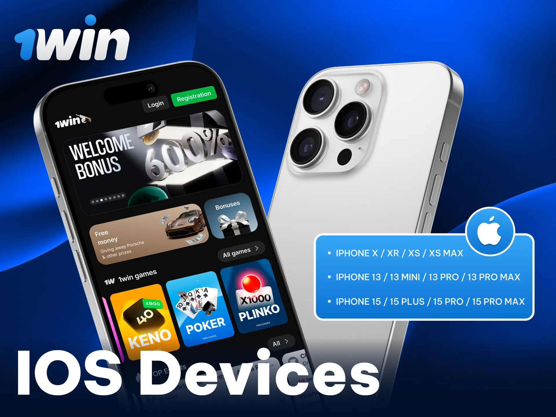 View the list of compatible iOS devices for the 1win app.
