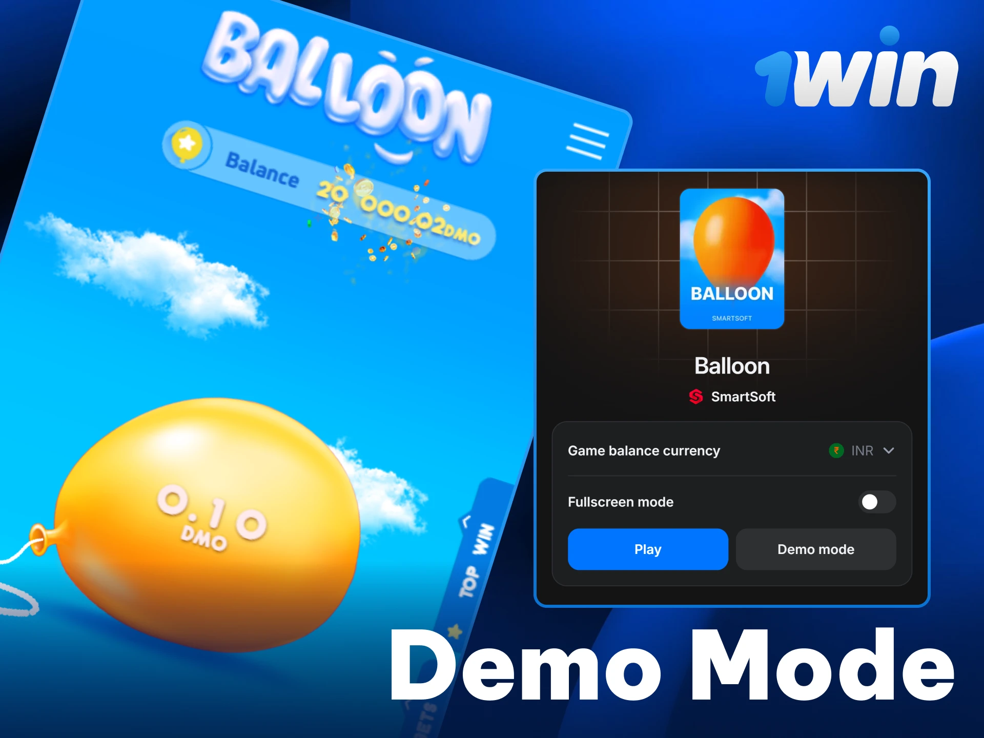 Try the Balloon game for free in demo mode on 1win.