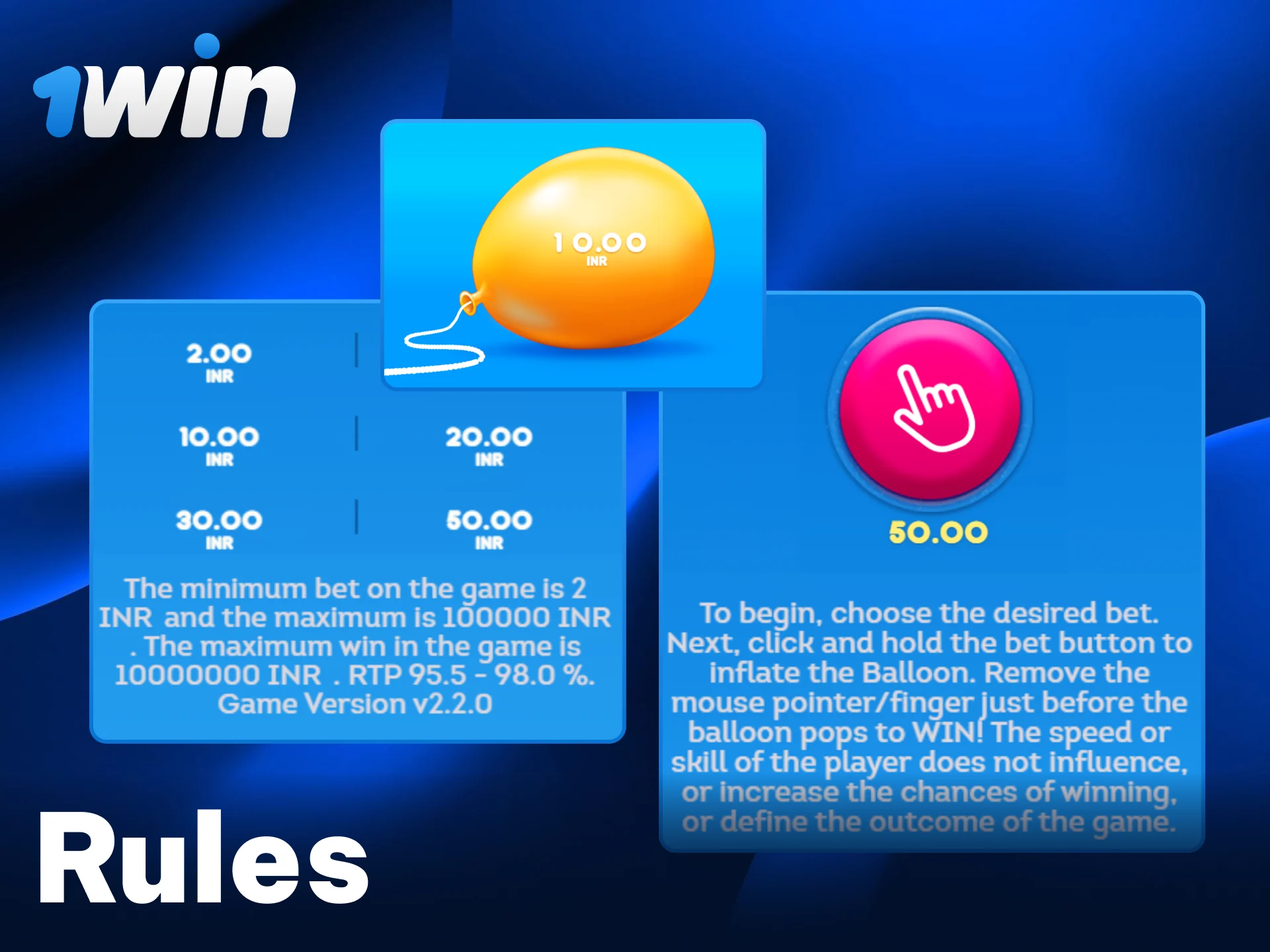 Learn how Balloon works and read the game rules on 1win.
