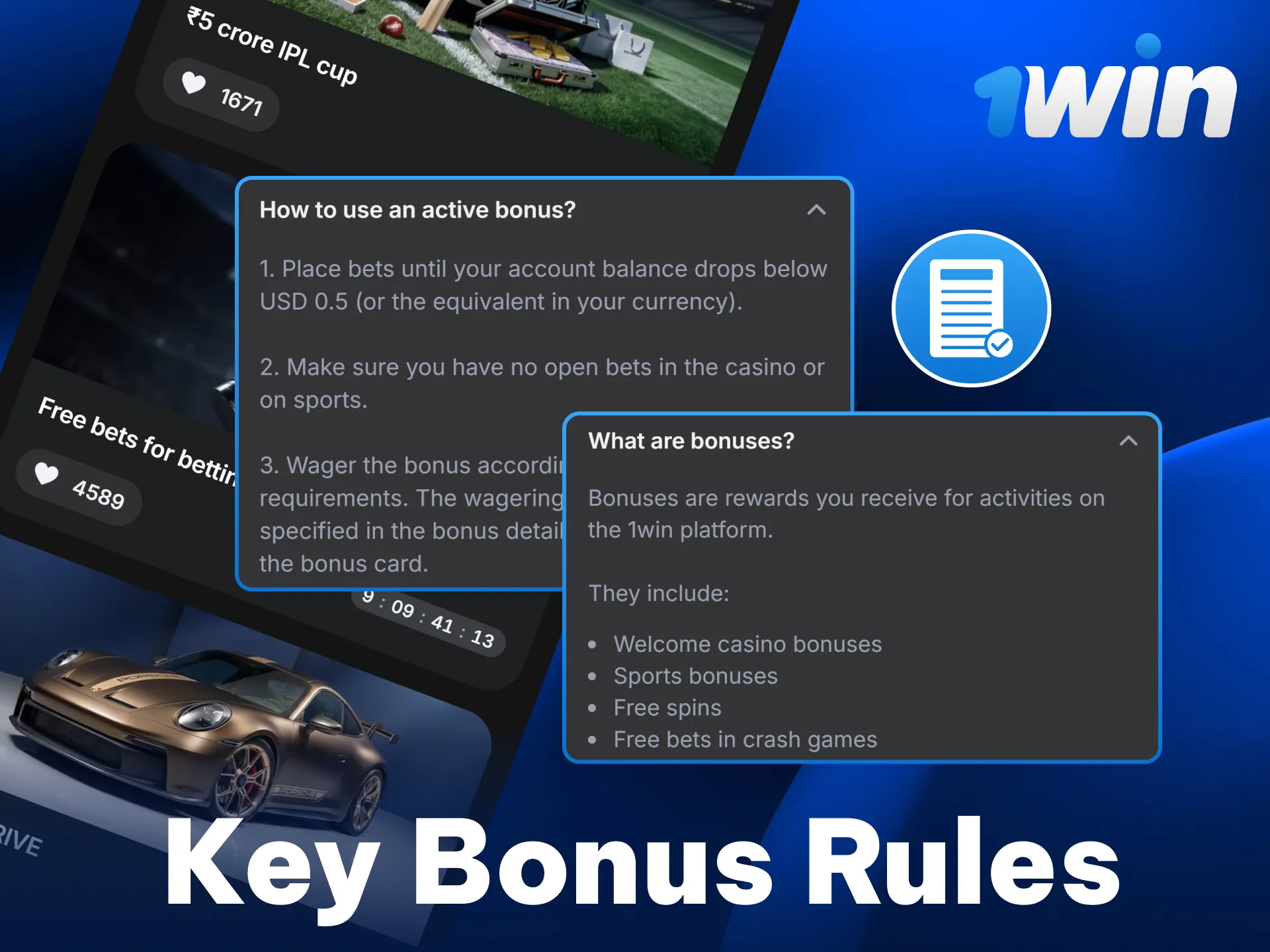 Check the key 1win bonus rules in India before playing today.