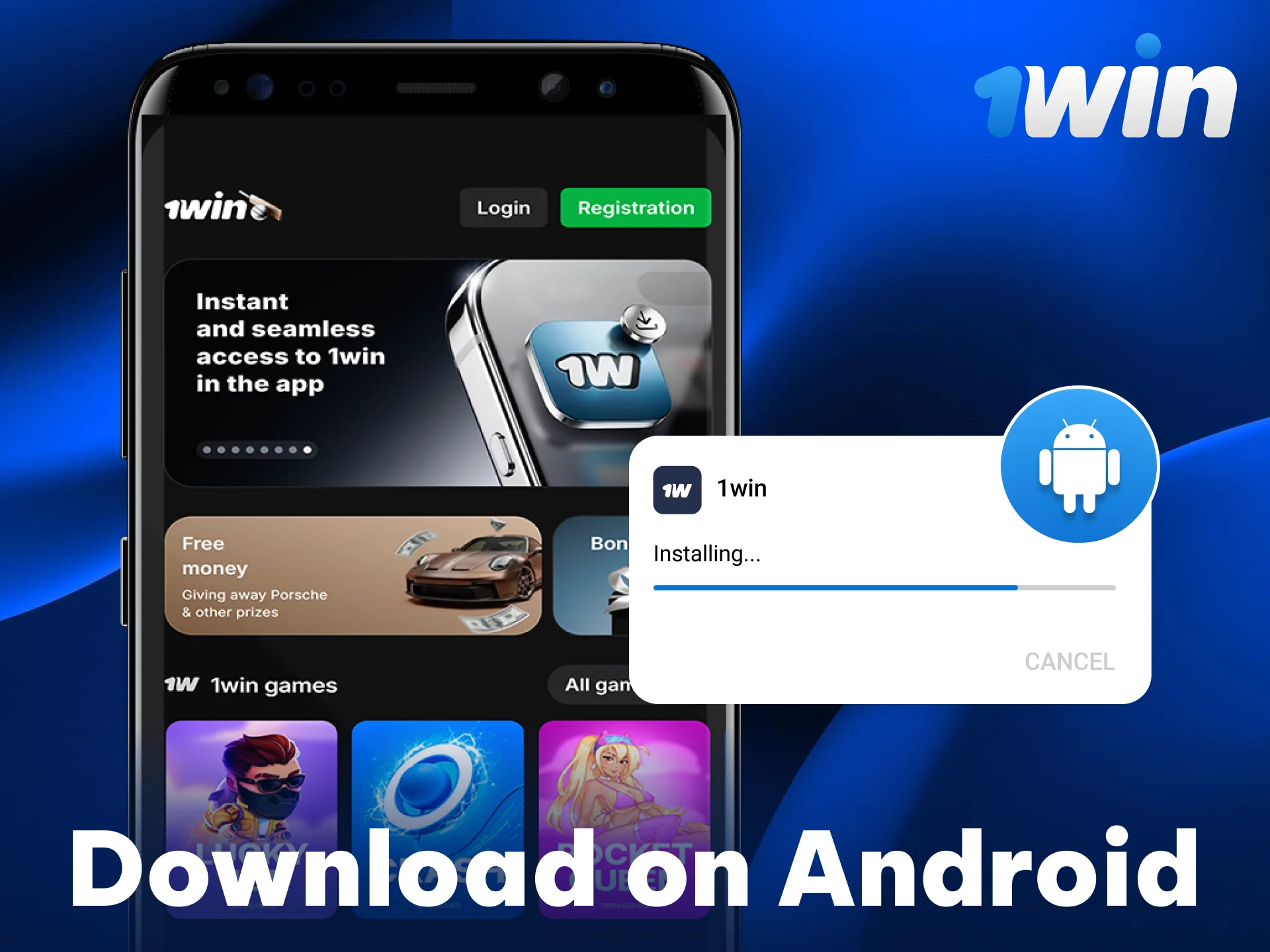 Download the official 1win Casino app on Android.
