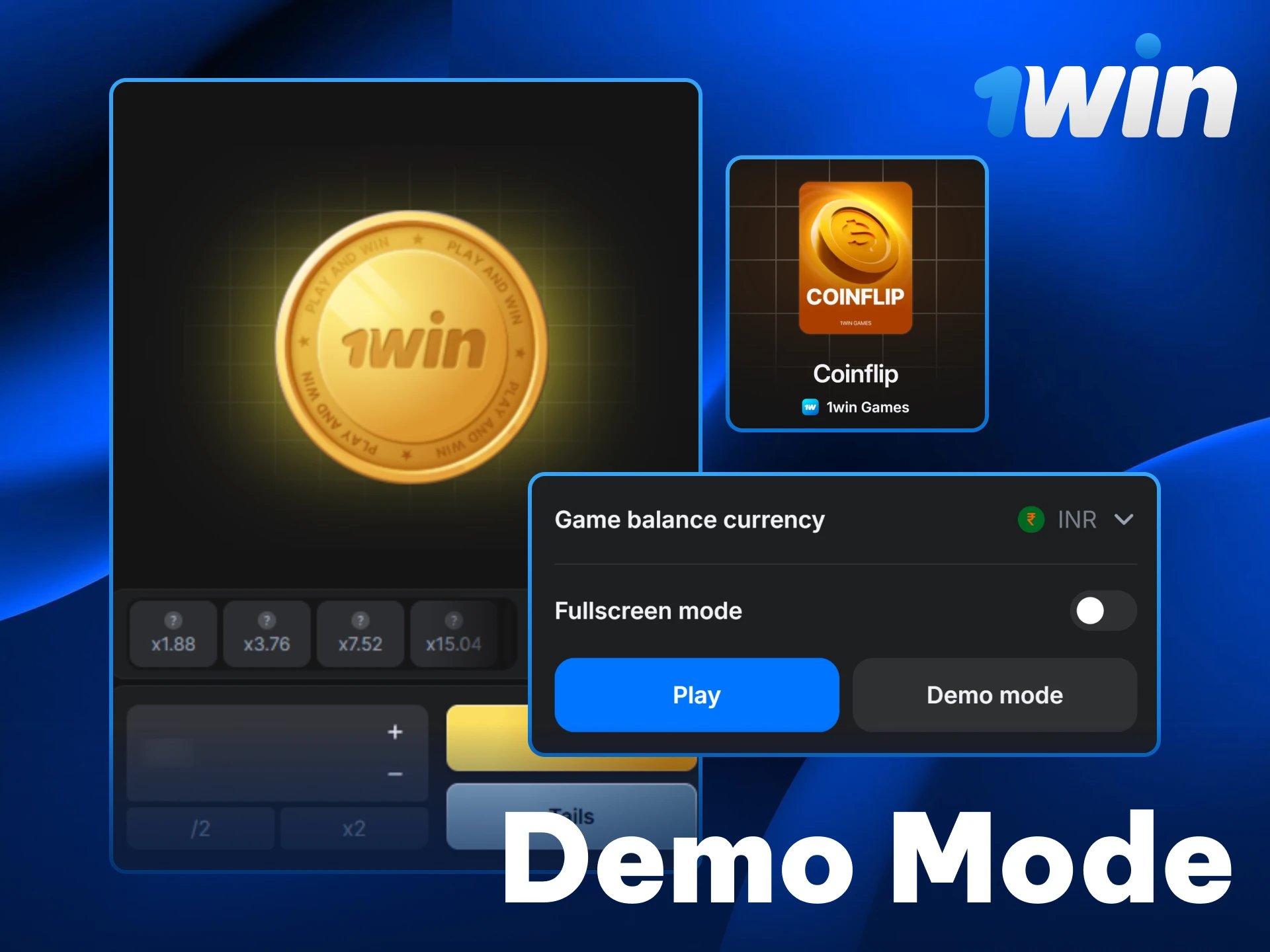 Practice CoinFlip for free on 1win India before playing with cash.