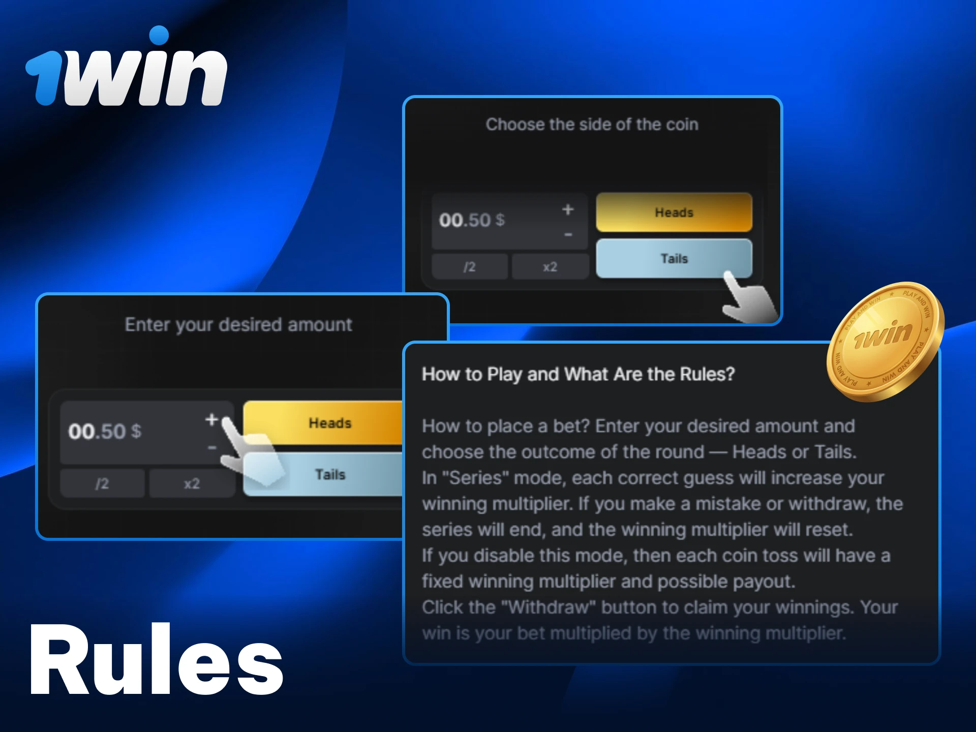 Learn how the CoinFlip game works on 1win India.
