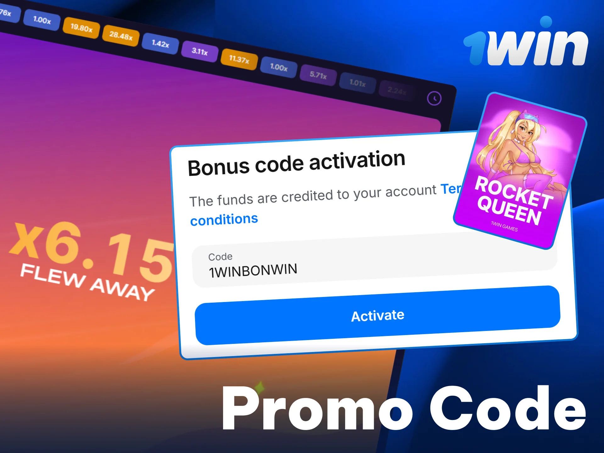 Enter our exclusive bonus code to increase your starting betting funds.